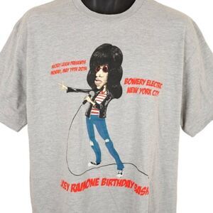Joey Ramone Birthday Bash T Shirt Mens Size XL Gray 2014 Bowery Electric NYC